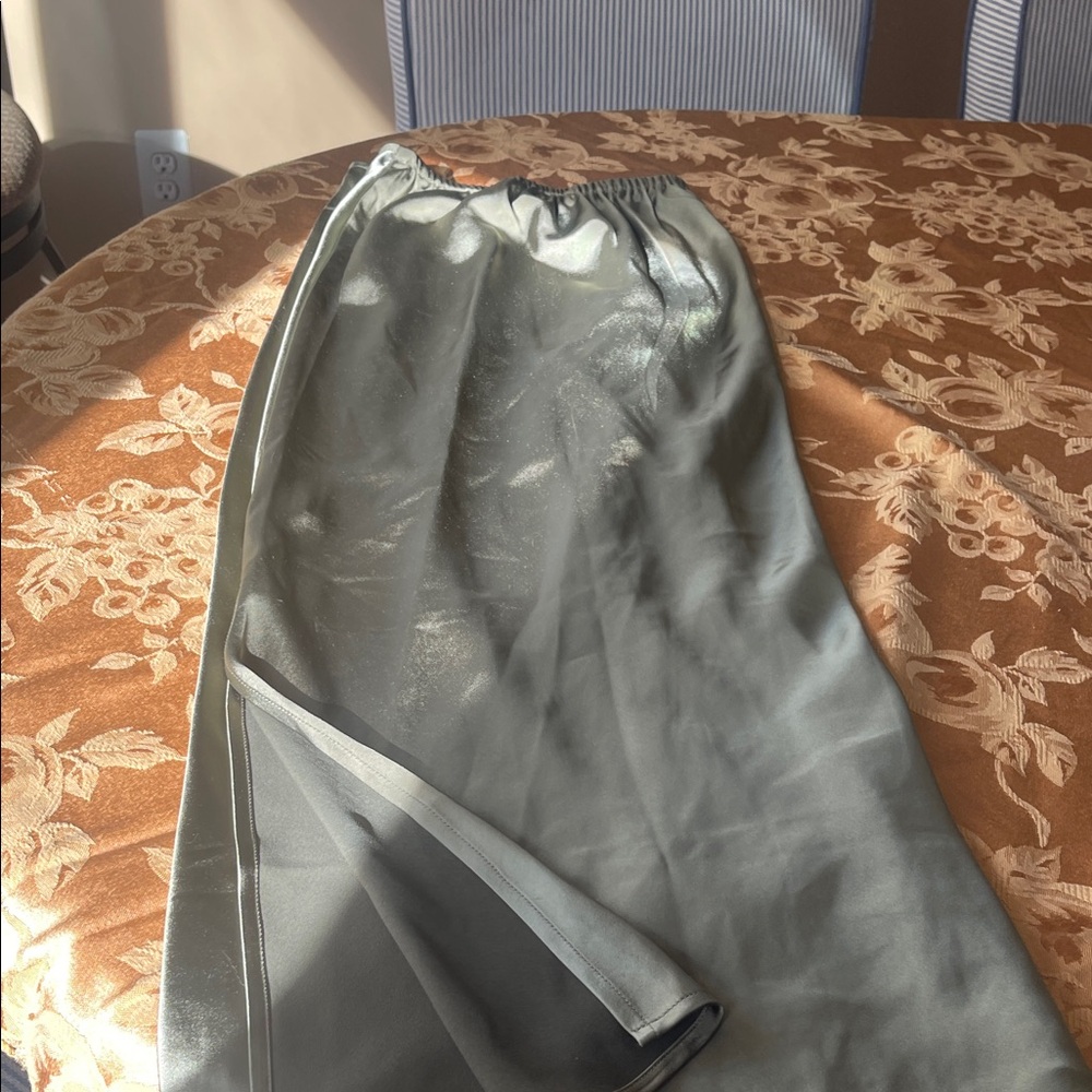 Elegant mint green Satin Skirt